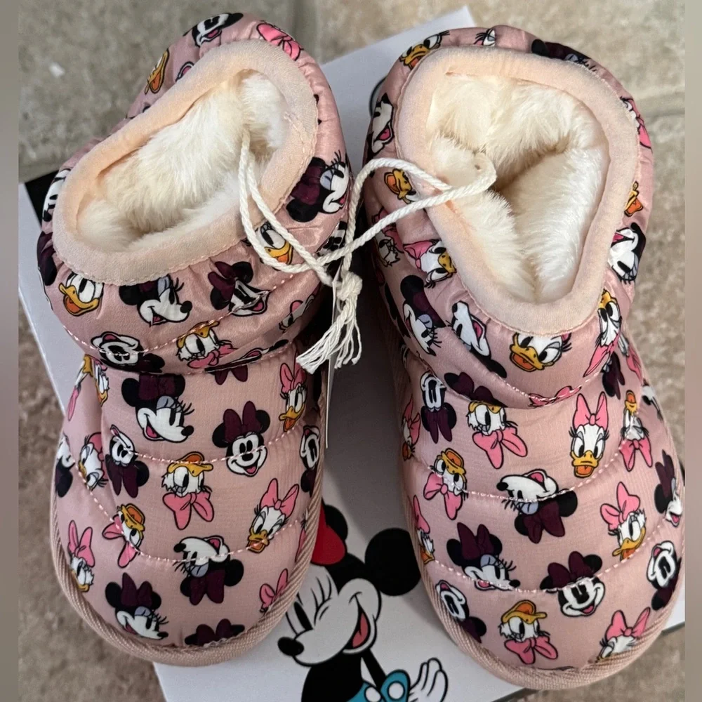 Disney Minnie Mouse Daisy Duck Character Comfy Toddler Winter Lined Sherpa Boots